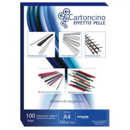 Cartoncino Similpelle A4 Memotak Blu 100 ff