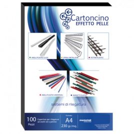 Cartoncino Similpelle A4 Memotak Nero 100 ff